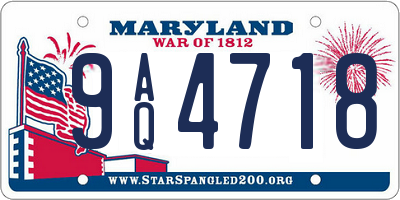 MD license plate 9AQ4718