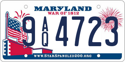 MD license plate 9AQ4723