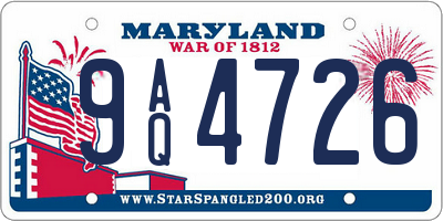 MD license plate 9AQ4726