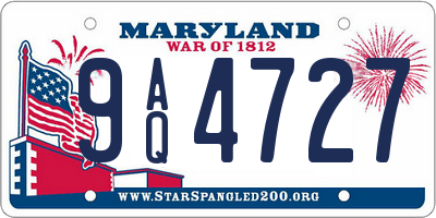 MD license plate 9AQ4727