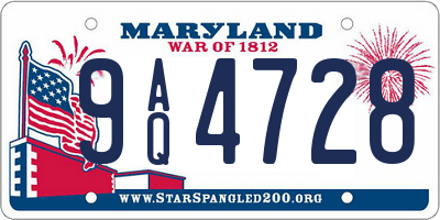 MD license plate 9AQ4728