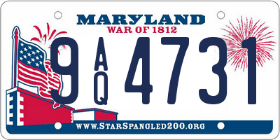 MD license plate 9AQ4731