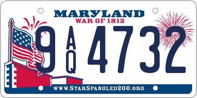 MD license plate 9AQ4732