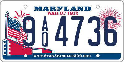 MD license plate 9AQ4736