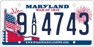MD license plate 9AQ4743