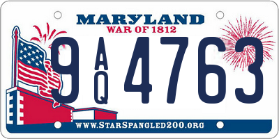 MD license plate 9AQ4763