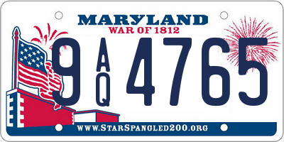 MD license plate 9AQ4765