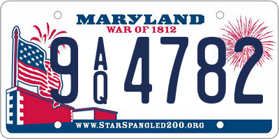 MD license plate 9AQ4782