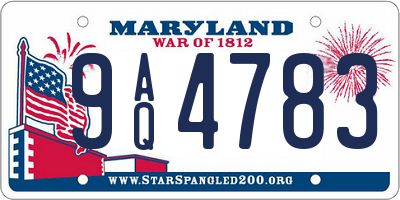 MD license plate 9AQ4783