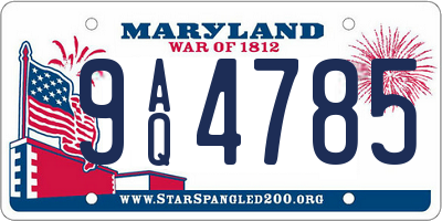 MD license plate 9AQ4785