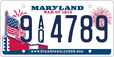 MD license plate 9AQ4789