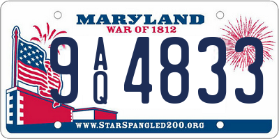MD license plate 9AQ4833