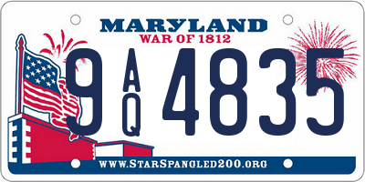 MD license plate 9AQ4835