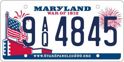 MD license plate 9AQ4845