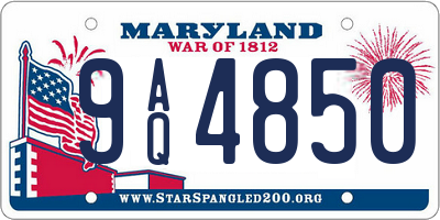 MD license plate 9AQ4850