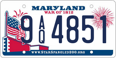 MD license plate 9AQ4851