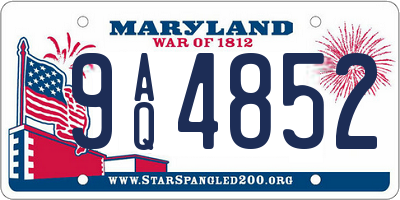 MD license plate 9AQ4852