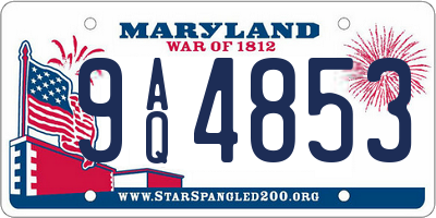 MD license plate 9AQ4853