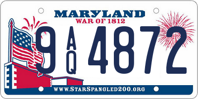 MD license plate 9AQ4872