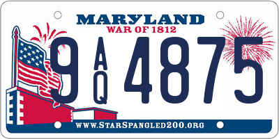 MD license plate 9AQ4875