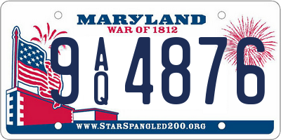 MD license plate 9AQ4876