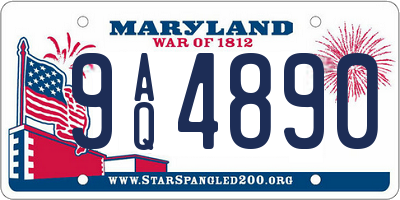 MD license plate 9AQ4890