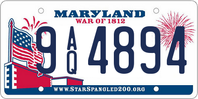 MD license plate 9AQ4894