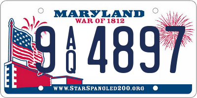 MD license plate 9AQ4897