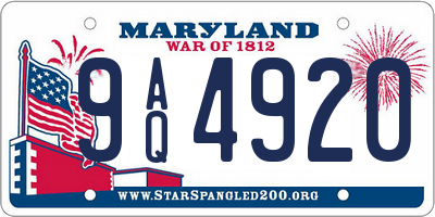 MD license plate 9AQ4920