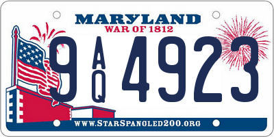 MD license plate 9AQ4923