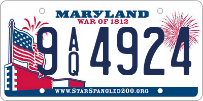MD license plate 9AQ4924
