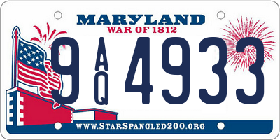 MD license plate 9AQ4933