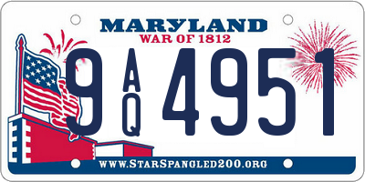 MD license plate 9AQ4951