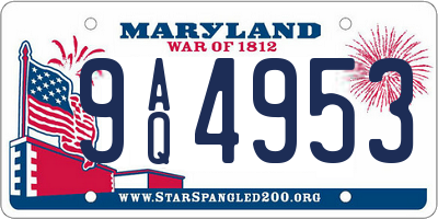 MD license plate 9AQ4953