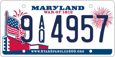 MD license plate 9AQ4957