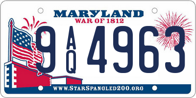 MD license plate 9AQ4963