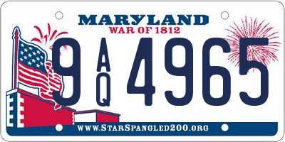 MD license plate 9AQ4965
