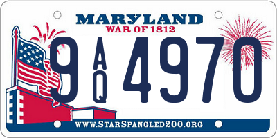 MD license plate 9AQ4970