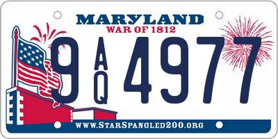 MD license plate 9AQ4977