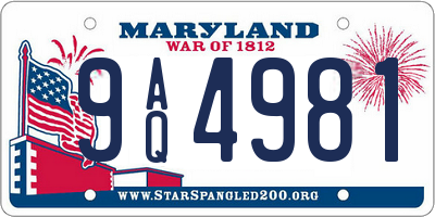 MD license plate 9AQ4981