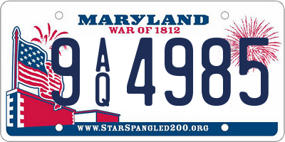 MD license plate 9AQ4985