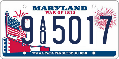 MD license plate 9AQ5017
