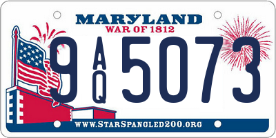 MD license plate 9AQ5073