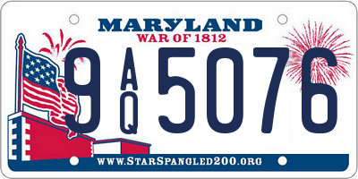 MD license plate 9AQ5076