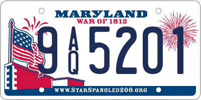 MD license plate 9AQ5201