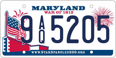MD license plate 9AQ5205