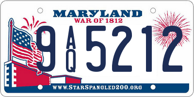 MD license plate 9AQ5212