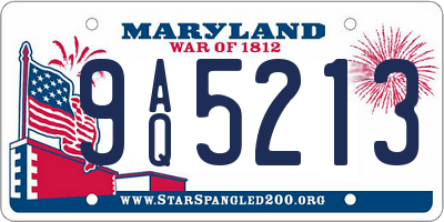 MD license plate 9AQ5213