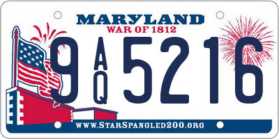 MD license plate 9AQ5216
