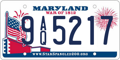 MD license plate 9AQ5217